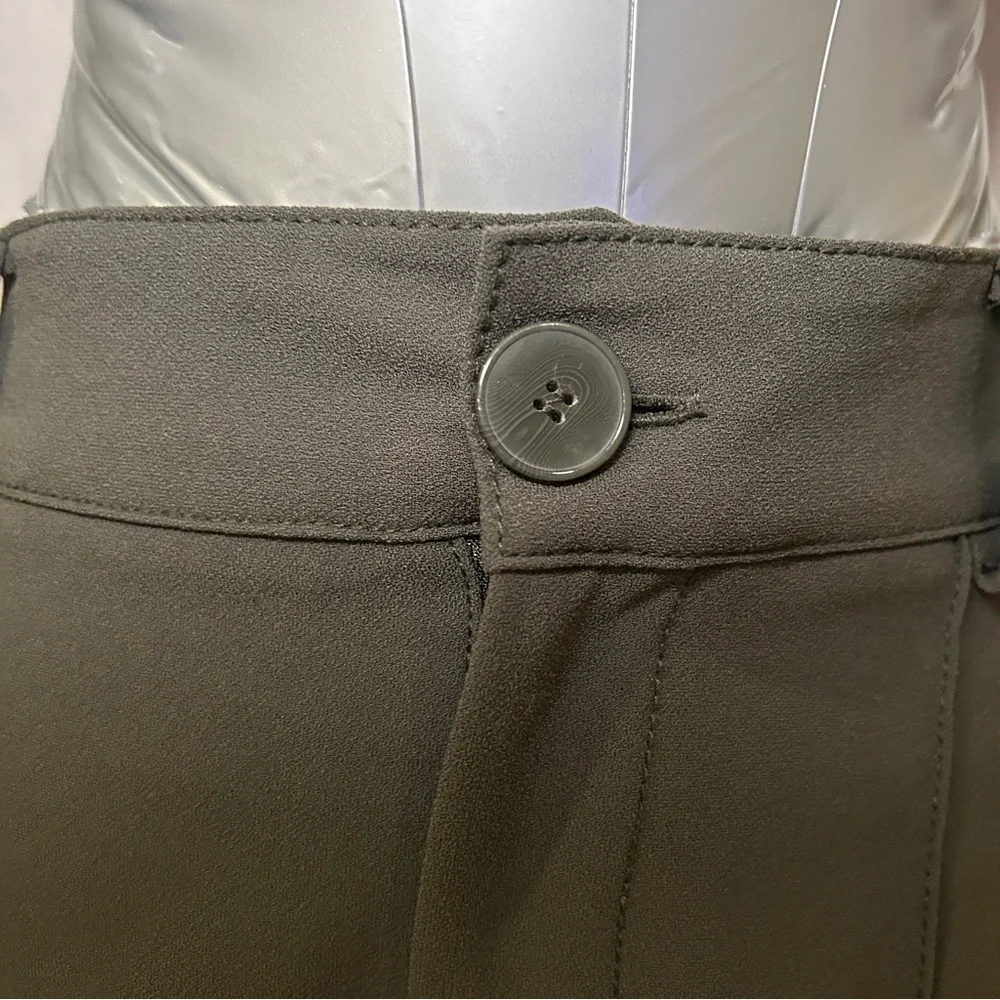 Zara Dark Green High-Waisted Wide-Leg Pants